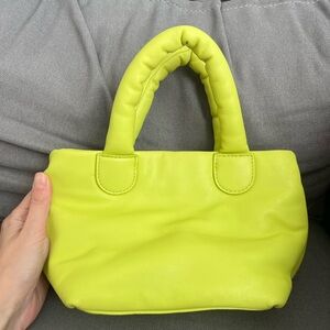 Mango Neon Green Mini Puffy Bag